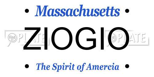 ZIOGIO Massachusetts License Plate