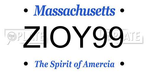 ZIOY99 Massachusetts License Plate