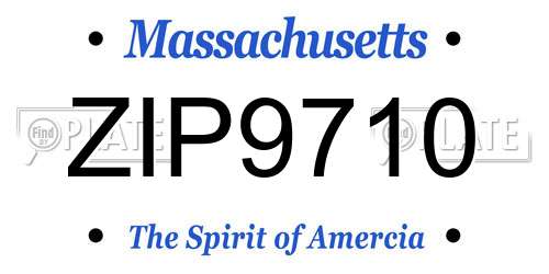 ZIP9710 Massachusetts License Plate