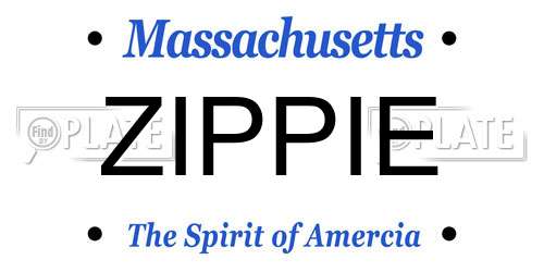 ZIPPIE Massachusetts License Plate