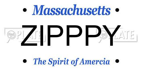 ZIPPPY Massachusetts License Plate