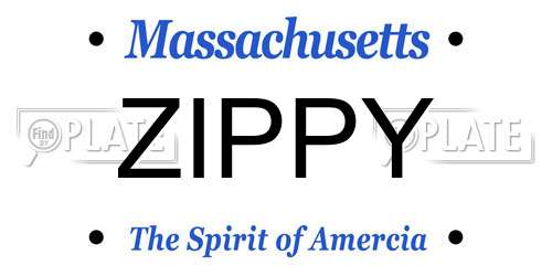 ZIPPY Massachusetts License Plate