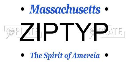 ZIPTYP Massachusetts License Plate