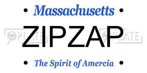 ZIPZAP Massachusetts License Plate