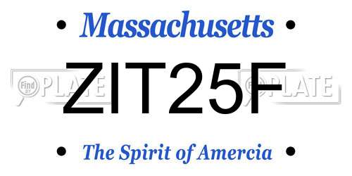 ZIT25F Massachusetts License Plate