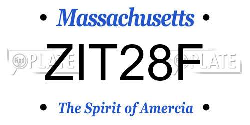 ZIT28F Massachusetts License Plate