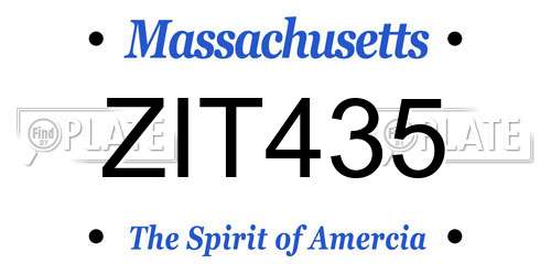 ZIT435 Massachusetts License Plate