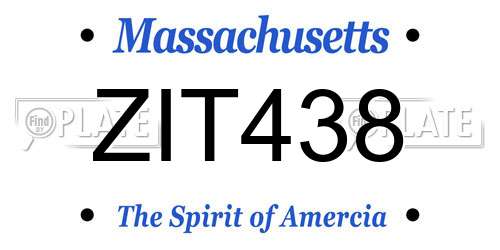 ZIT438 Massachusetts License Plate
