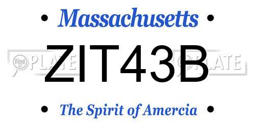 ZIT43B Massachusetts License Plate