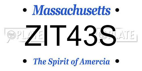 ZIT43S Massachusetts License Plate