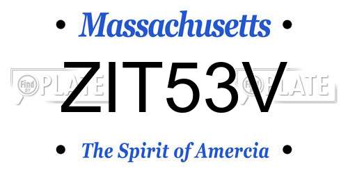 ZIT53V Massachusetts License Plate