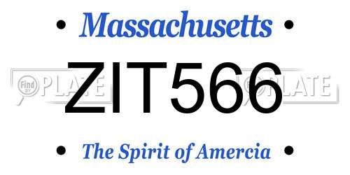 ZIT566 Massachusetts License Plate