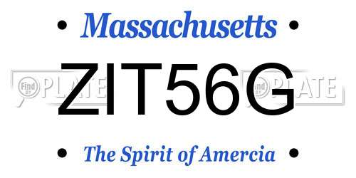 ZIT56G Massachusetts License Plate