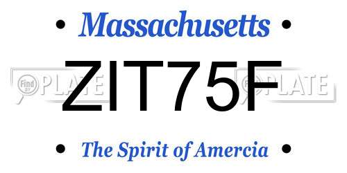 ZIT75F Massachusetts License Plate