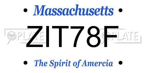 ZIT78F Massachusetts License Plate