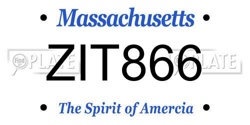 ZIT866 Massachusetts License Plate