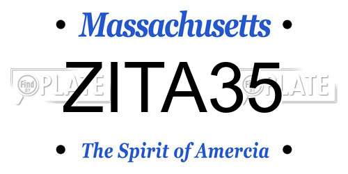 ZITA35 Massachusetts License Plate