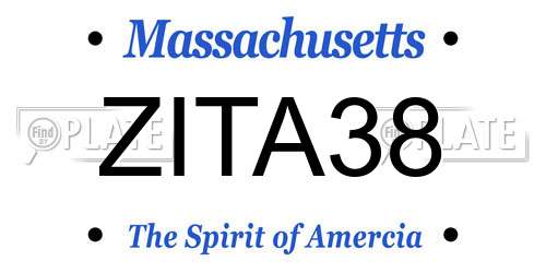 ZITA38 Massachusetts License Plate