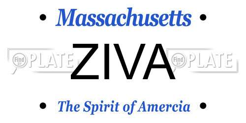ZIVA Massachusetts License Plate