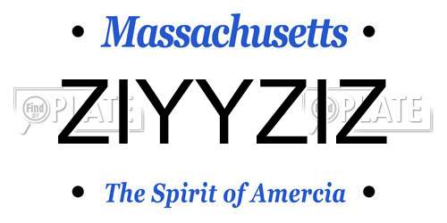 ZIYYZIZ Massachusetts License Plate