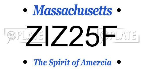 ZIZ25F Massachusetts License Plate