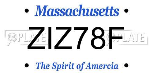 ZIZ78F Massachusetts License Plate