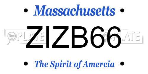 ZIZB66 Massachusetts License Plate