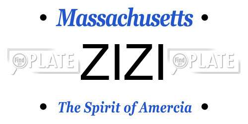 ZIZI Massachusetts License Plate