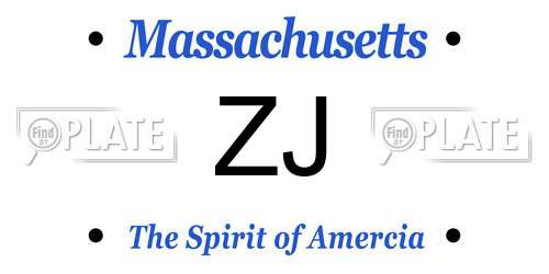 ZJ Massachusetts License Plate