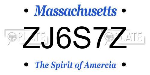 ZJ6S7Z Massachusetts License Plate