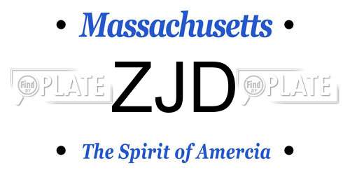 ZJD Massachusetts License Plate