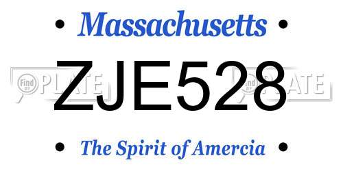 ZJE528 Massachusetts License Plate