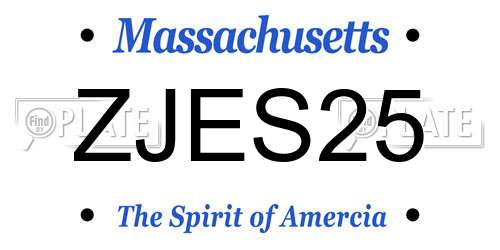 ZJES25 Massachusetts License Plate
