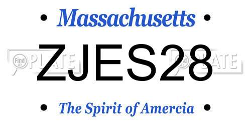 ZJES28 Massachusetts License Plate