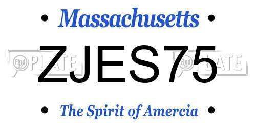 ZJES75 Massachusetts License Plate