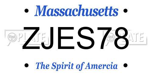 ZJES78 Massachusetts License Plate