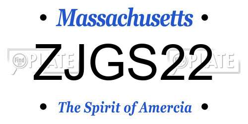 ZJGS22 Massachusetts License Plate