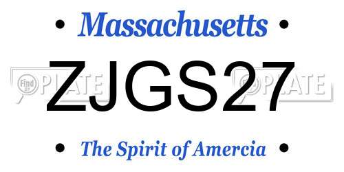 ZJGS27 Massachusetts License Plate