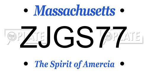 ZJGS77 Massachusetts License Plate