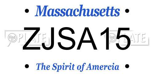 ZJSA15 Massachusetts License Plate