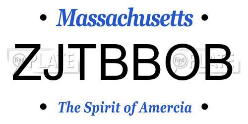 ZJTBBOB Massachusetts License Plate