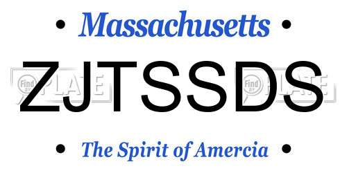 ZJTSSDS Massachusetts License Plate