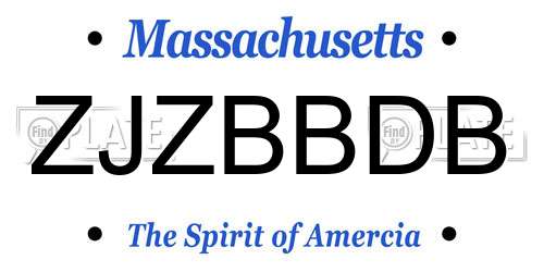 ZJZBBDB Massachusetts License Plate