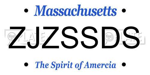 ZJZSSDS Massachusetts License Plate