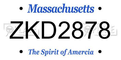 ZKD2878 Massachusetts License Plate