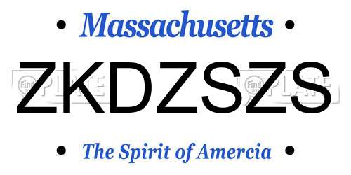 ZKDZSZS Massachusetts License Plate