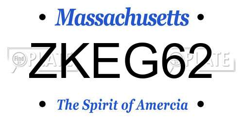 ZKEG62 Massachusetts License Plate