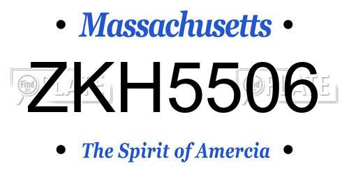 ZKH5506 Massachusetts License Plate