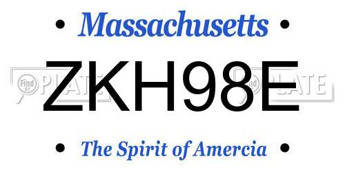 ZKH98E Massachusetts License Plate