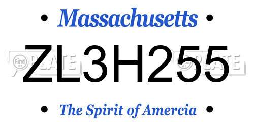 ZL3H255 Massachusetts License Plate